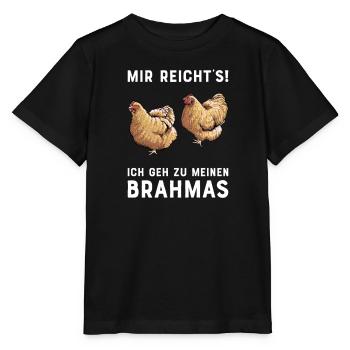 Brahma Hühner I Chicken Geflügel Motiv für - Stanley/Stella Kinder T-Shirt MINI CREATOR  - Schwarz - Vorne - Mikhail (115cm)