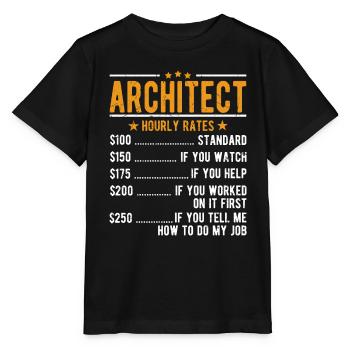 Salaire horaire d’architecte - T-shirt bio MINI CREATOR Stanley/Stella Enfant - noir - Devant - Mikhail (115cm)