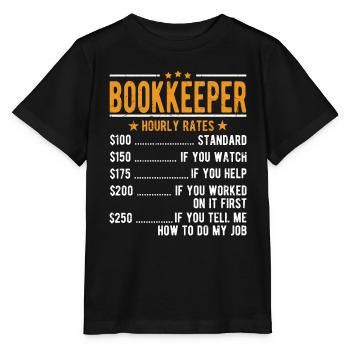 Salaire horaire du comptable - T-shirt bio MINI CREATOR Stanley/Stella Enfant - noir - Devant - Mikhail (115cm)