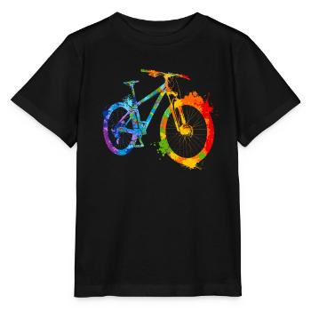 Splash Mountain Bike Rider MTB Mountain Biker - Stanley/Stella MINI CREATOR Kids’ T-Shirt - black - Front - Mikhail (115cm)