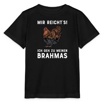 Brahma Hühner I Chicken Geflügel Motiv für - Stanley/Stella Kinder T-Shirt MINI CREATOR  - Schwarz - Vorne - Mikhail (115cm)