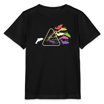 Fish Prism Rainbow Light Physique Drôle - T-shirt bio MINI CREATOR Stanley/Stella Enfant - noir - Devant - Mikhail (115cm)