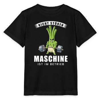 Nicht Stören Maschine In Betrieb Gym - Stanley/Stella Kinder T-Shirt MINI CREATOR  - Schwarz - Vorne - Mikhail (115cm)