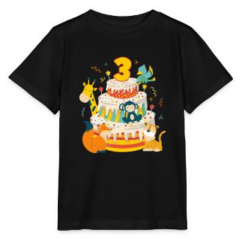3rd Birthday Cake Animals Party Gift 3 Years Old - Stanley/Stella Kinder T-Shirt MINI CREATOR  - Schwarz - Vorne - Mikhail (115cm)