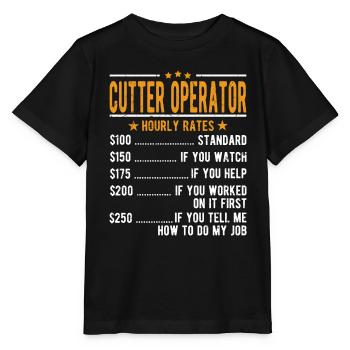 Cutter operator hourly wage - Stanley/Stella MINI CREATOR Kids’ T-Shirt - black - Front - Mikhail (115cm)