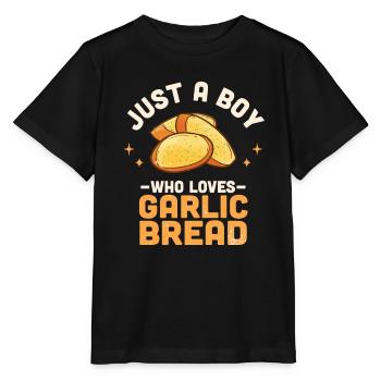 Garlic Garlic Bread Food Gift - Stanley/Stella MINI CREATOR Kids’ T-Shirt - black - Front - Mikhail (115cm)
