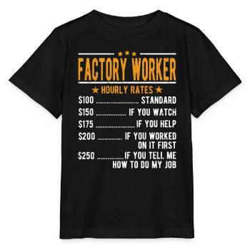 Fabrik Arbeiter Stundenlohn - Stanley/Stella Kinder T-Shirt MINI CREATOR  - Schwarz - Vorne - Mikhail (115cm)