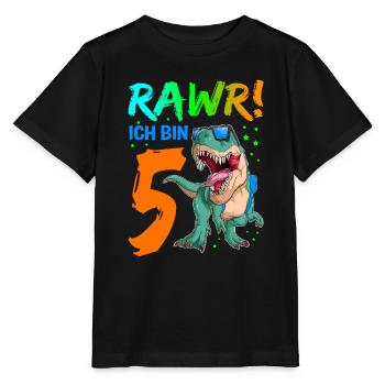 Geschenk Geburtstagskind T-Rex Dinosauriermotiv Di - Stanley/Stella Kinder T-Shirt MINI CREATOR  - Schwarz - Vorne - Mikhail (115cm)