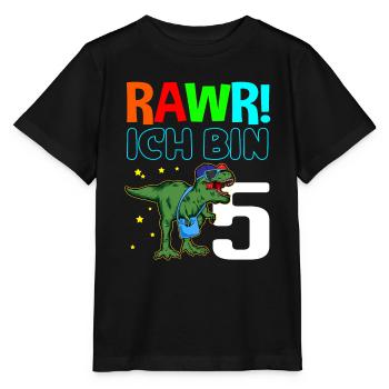 Geschenk Geburtstagskind T-Rex Dinosauriermotiv Di - Stanley/Stella Kinder T-Shirt MINI CREATOR  - Schwarz - Vorne - Mikhail (115cm)