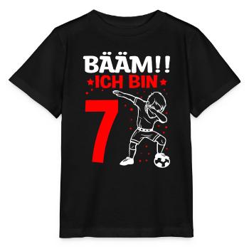 Geburtstagskind Fußball Junge Dabbing Fußballmotiv - Stanley/Stella Kinder T-Shirt MINI CREATOR  - Schwarz - Vorne - Mikhail (115cm)