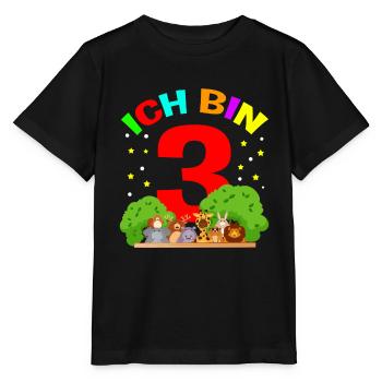 Ich bin 3 - Tiere Farm Zoo Geburtstgskind Geschenk - Stanley/Stella Kinder T-Shirt MINI CREATOR  - Schwarz - Vorne - Mikhail (115cm)