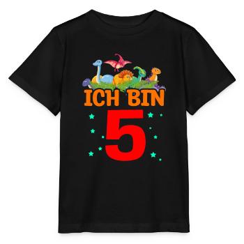 Geschenk Geburtstagskind T-Rex Dinosauriermotiv Di - Stanley/Stella Kinder T-Shirt MINI CREATOR  - Schwarz - Vorne - Mikhail (115cm)