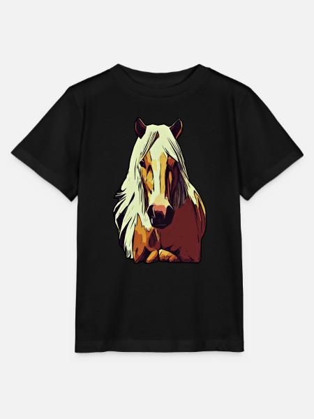 Pferd Tier Motiv - Stanley/Stella Kinder T-Shirt MINI CREATOR - Schwarz