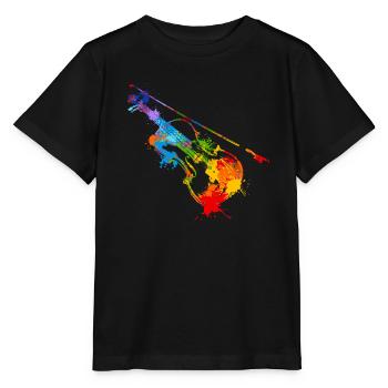 Splash violon - T-shirt bio MINI CREATOR Stanley/Stella Enfant - noir - Devant - Mikhail (115cm)