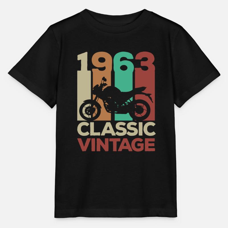 1963 60. Geburtstag Vintage Retro Biker - Stanley/Stella Kinder T-Shirt MINI CREATOR  - Schwarz
