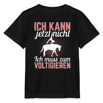 Voltigieren Ich kann jetzt nicht Pferdesport - Stanley/Stella Kinder T-Shirt MINI CREATOR  - Schwarz - Vorne - Mikhail (115cm)