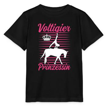 Voltigier Prinzessin Voltigieren Reiterin - Stanley/Stella Kinder T-Shirt MINI CREATOR  - Schwarz - Vorne - Mikhail (115cm)