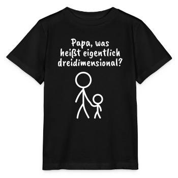 Strichmännchen - Spruch - Dimension - Ironie - Stanley/Stella Kinder T-Shirt MINI CREATOR  - Schwarz - Vorne - Mikhail (115cm)