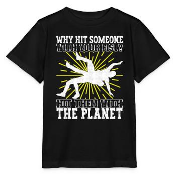 Lutte Lutteurs Lutteurs - T-shirt bio MINI CREATOR Stanley/Stella Enfant - noir - Devant - Mikhail (115cm)