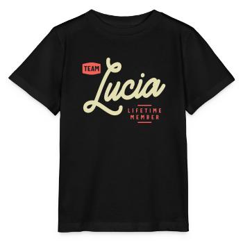 Lucia Name Personalized Birthday Name Lucia - Stanley/Stella MINI CREATOR Kids’ T-Shirt - black - Front - Mikhail (115cm)