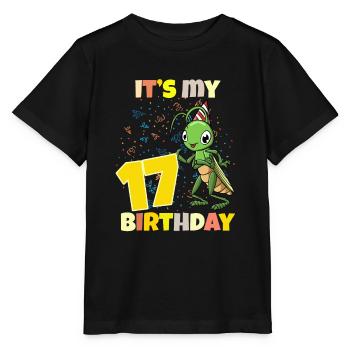 C’est ma sauterelle de 17 ans - T-shirt bio MINI CREATOR Stanley/Stella Enfant - noir - Devant - Mikhail (115cm)