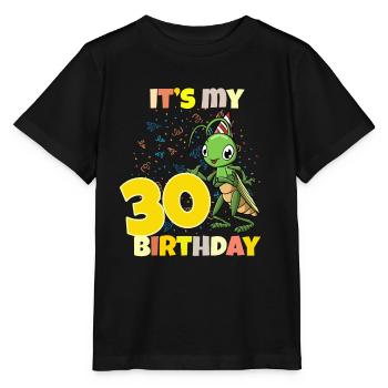 C’est ma sauterelle de 30 ans - T-shirt bio MINI CREATOR Stanley/Stella Enfant - noir - Devant - Mikhail (115cm)