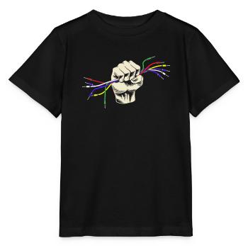 Hand Cables Electronic Audio Cable Synthesizer - Stanley/Stella MINI CREATOR Kids’ T-Shirt - black - Front - Mikhail (115cm)