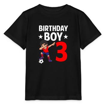 Birthday Boy 3 Years Old Dabbing Soccer Player - Stanley/Stella MINI CREATOR Kids’ T-Shirt - black - Front - Mikhail (115cm)