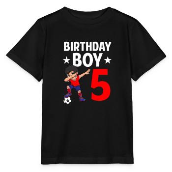 Birthday Boy 5 Years Old Dabbing Soccer Player - Stanley/Stella MINI CREATOR Kids’ T-Shirt - black - Front - Mikhail (115cm)