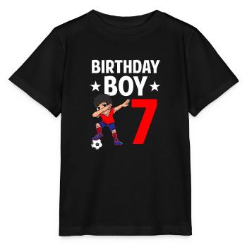 Geburtstagskind 7 Jahre alt Dabbing Fußballspieler - Stanley/Stella Kinder T-Shirt MINI CREATOR  - Schwarz - Vorne - Mikhail (115cm)