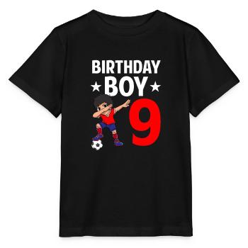 Birthday Boy 9 Years Old Dabbing Soccer Player - Stanley/Stella MINI CREATOR Kids’ T-Shirt - black - Front - Mikhail (115cm)