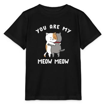 Tu es mon chat miaou miaou - T-shirt bio MINI CREATOR Stanley/Stella Enfant - noir - Devant - Mikhail (115cm)