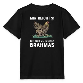 Brahma Hühner I Chicken Geflügel Motiv für - Stanley/Stella Kinder T-Shirt MINI CREATOR  - Schwarz - Vorne - Mikhail (115cm)