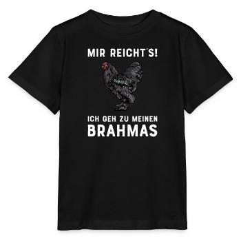 Brahma Hühner I Chicken Geflügel Motiv für - Stanley/Stella Kinder T-Shirt MINI CREATOR  - Schwarz - Vorne - Mikhail (115cm)