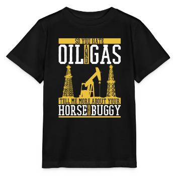 Ölfeld Bohrinsel Gas - Stanley/Stella Kinder T-Shirt MINI CREATOR  - Schwarz - Vorne - Mikhail (115cm)