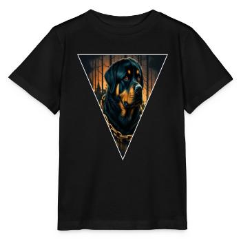 Rottweiler,Hundekopf,Hundesport - Stanley/Stella Kinder T-Shirt MINI CREATOR  - Schwarz - Vorne - Mikhail (115cm)