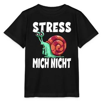 Stress Mich Nicht Schnecke Tempo - Stanley/Stella Kinder T-Shirt MINI CREATOR  - Schwarz - Vorne - Mikhail (115cm)