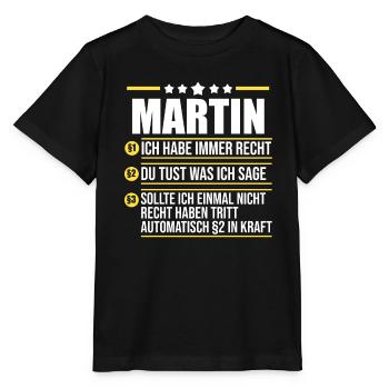 Martin - Stanley/Stella Kinder T-Shirt MINI CREATOR  - Schwarz - Vorne - Mikhail (115cm)