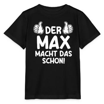 Max - Stanley/Stella Kinder T-Shirt MINI CREATOR  - Schwarz - Vorne - Mikhail (115cm)