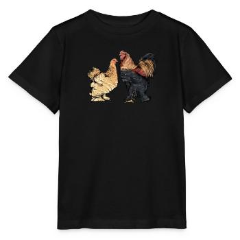 Brahma Hühner I Chicken Geflügel Motiv für - Stanley/Stella Kinder T-Shirt MINI CREATOR  - Schwarz - Vorne - Mikhail (115cm)