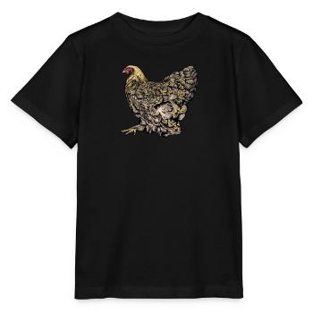 Brahma Hühner I Chicken Geflügel Motiv für - Stanley/Stella Kinder T-Shirt MINI CREATOR  - Schwarz - Vorne - Mikhail (115cm)