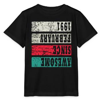 1991 Birthday present - Stanley/Stella MINI CREATOR Kids’ T-Shirt - black - Front - Mikhail (115cm)