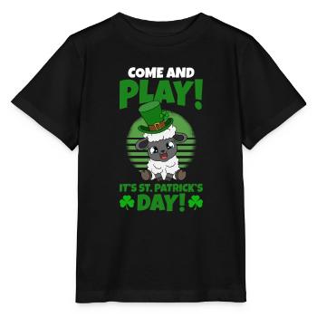 Sheep Shamrocks Saint Patrick's Day - Stanley/Stella MINI CREATOR Kids’ T-Shirt - black - Front - Mikhail (115cm)