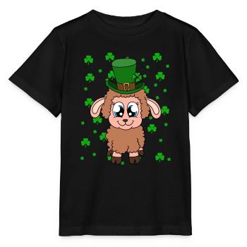 Sheep Shamrocks Saint Patrick's Day - Stanley/Stella MINI CREATOR Kids’ T-Shirt - black - Front - Mikhail (115cm)