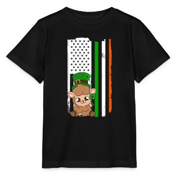 Sheep Shamrocks Saint Patrick's Day - Stanley/Stella MINI CREATOR Kids’ T-Shirt - black - Front - Mikhail (115cm)