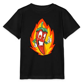 Chilischote Chili scharf - Stanley/Stella Kinder T-Shirt MINI CREATOR  - Schwarz - Vorne - Mikhail (115cm)