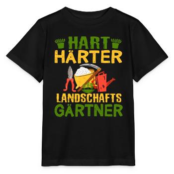 Hart Härter Landschaftsgärtner | Gartenarbeit - Stanley/Stella Kinder T-Shirt MINI CREATOR  - Schwarz - Vorne - Mikhail (115cm)