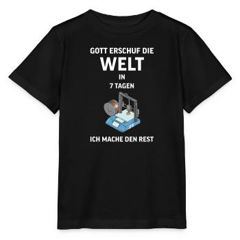 3D Druck Printing CAD PLA Filament 3d drucken - Stanley/Stella Kinder T-Shirt MINI CREATOR  - Schwarz - Vorne - Mikhail (115cm)