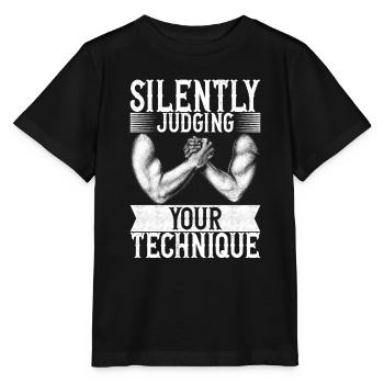 Bras de fer Bras de fer - T-shirt bio MINI CREATOR Stanley/Stella Enfant - noir - Devant - Mikhail (115cm)