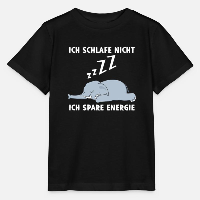Ich Schlafe Nicht Ich Spare Energie Elefant Schlaf - Stanley/Stella Kinder T-Shirt MINI CREATOR - Schwarz